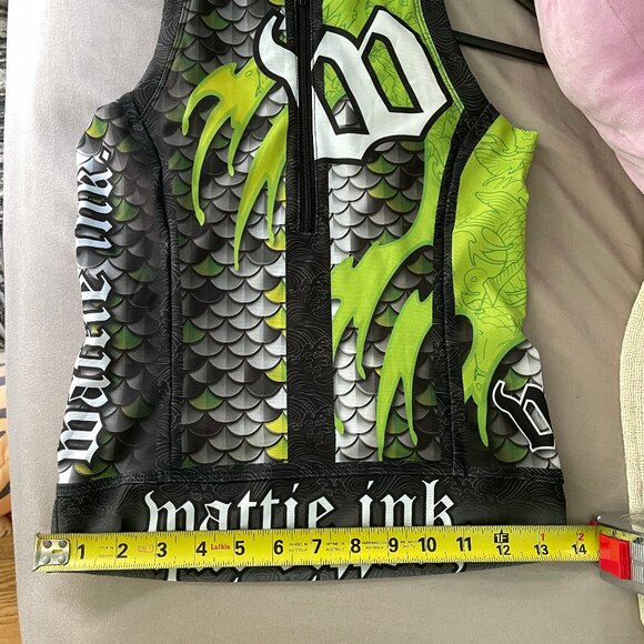 Worn Once Wattie Ink Tri Top Women's Small Half Zip Triathlon Dragon Sleeveless - Picture 11 of 11